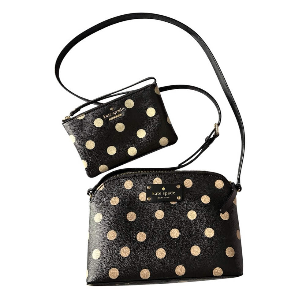 SOLD Kate Spade Polka Dot Purse With Wallet Wristlet Pouch Cross Body Shoulder
